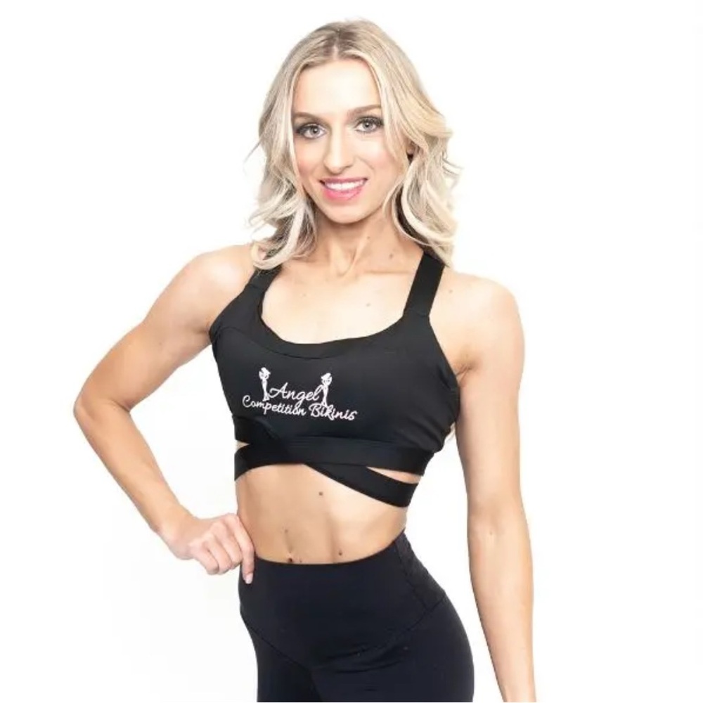 Angel Competition Bikinis Logo Sports Bra Size S| Bodybuilding run workout sport